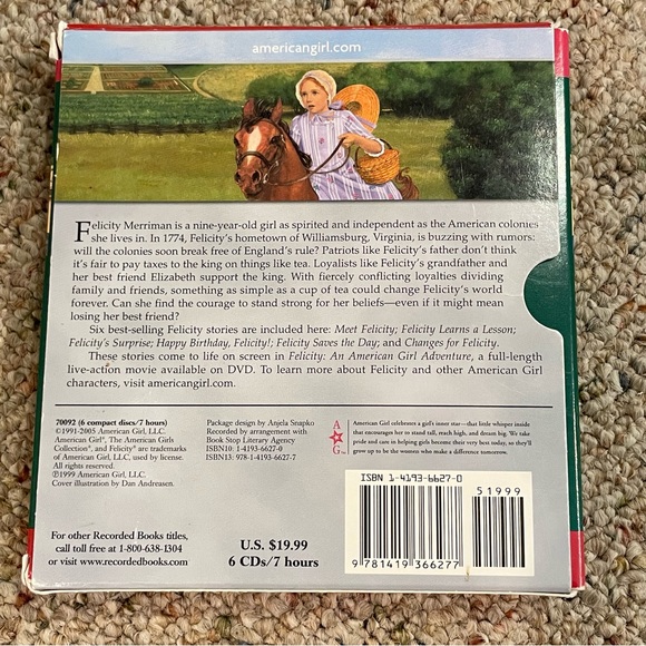 Felicity: An American Girl by Valerie Tripp 6 CDs Audiobooks- 2005. - Picture 2 of 9